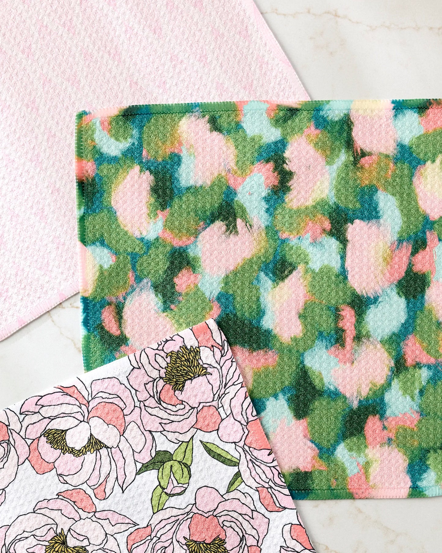 Peony Paradise Dishcloth Set of 3