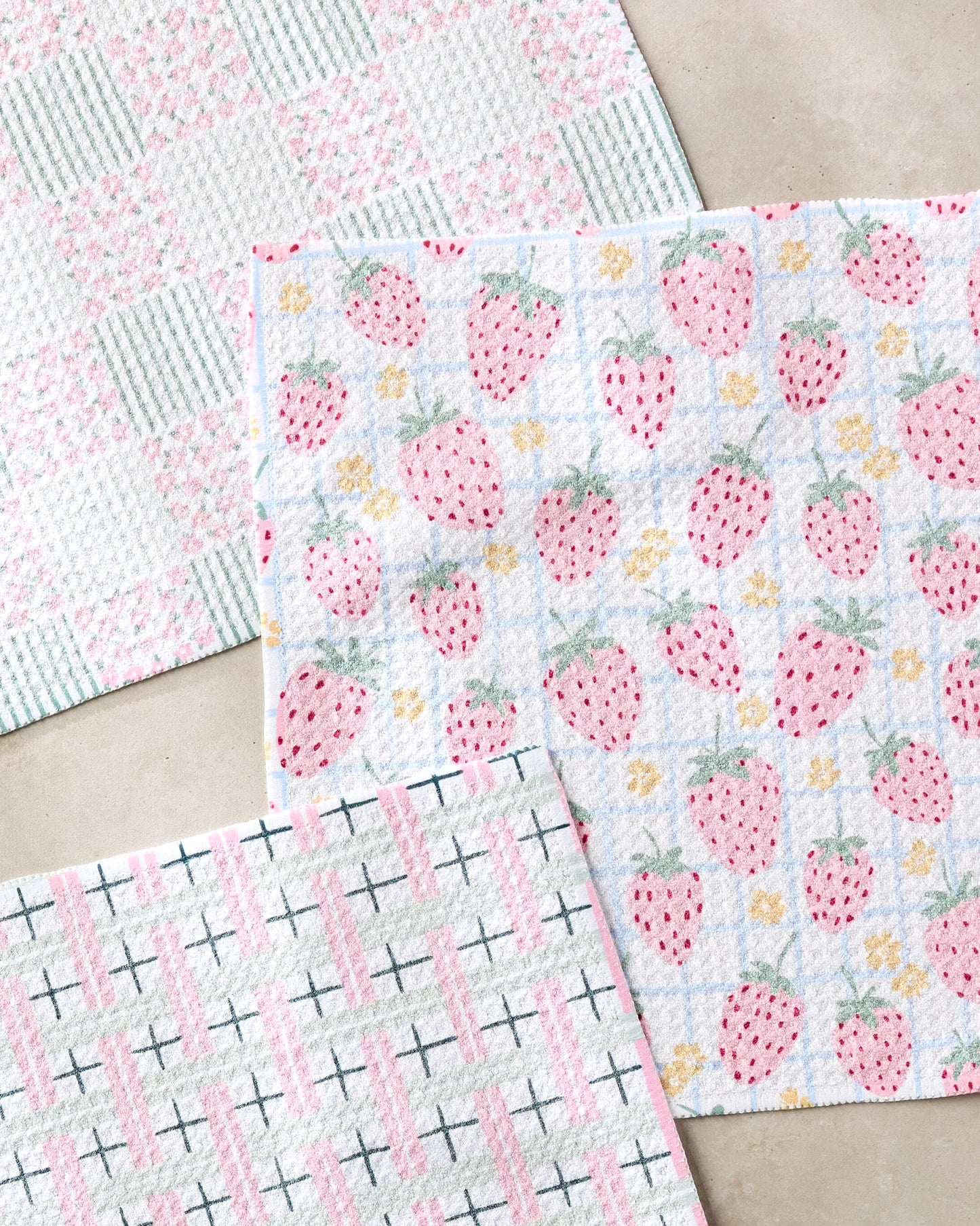 Spring Picnic Day Dishcloth Set of 3