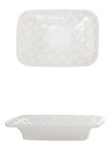 White Translucent Glass Soap Dish