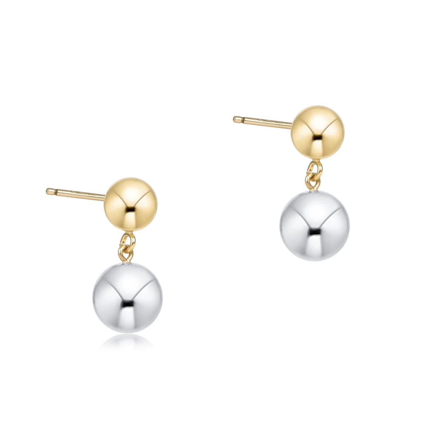 Classic 8mm Ball Drop Stud Mixed Metal