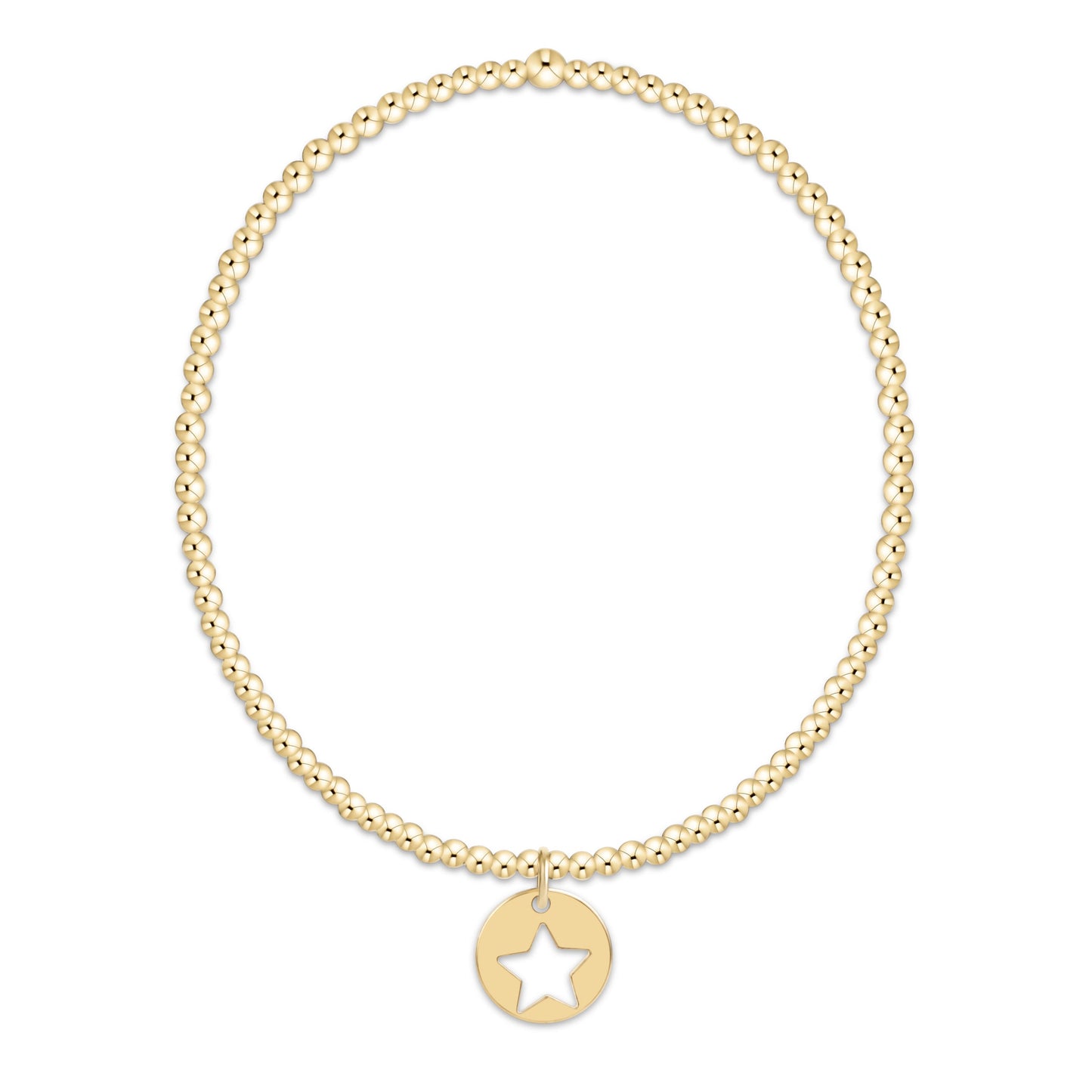 egirl Classic Gold 2mm Bracelet - Star Small Gold Disc