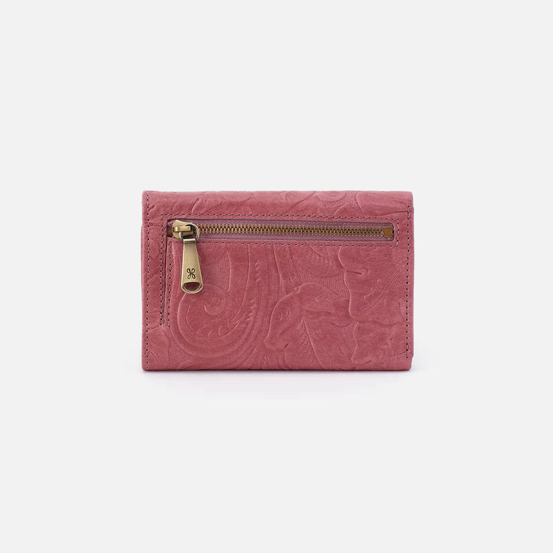 Jill Trifold Wallet Mauve Tooled Embossed