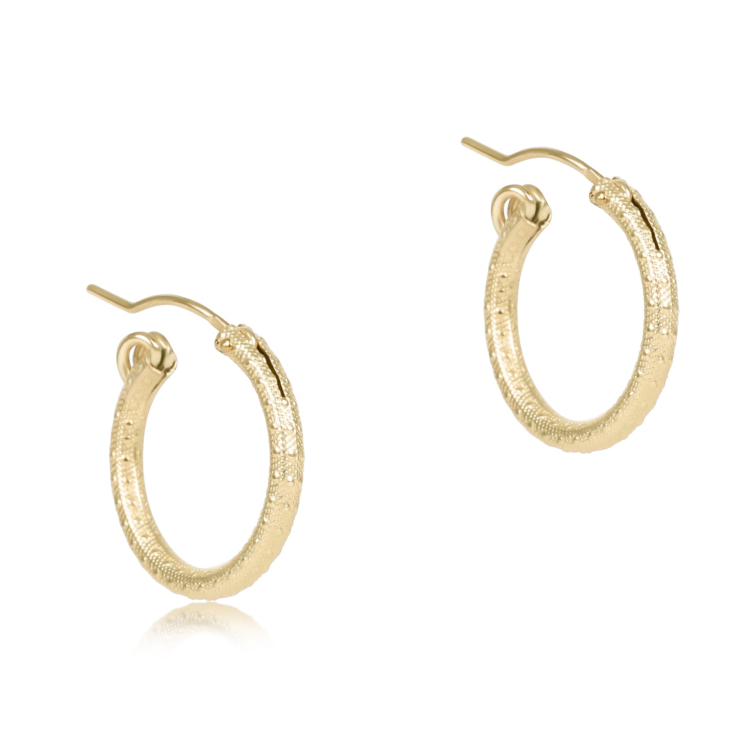 Round Gold 0.5" Hoop Textured