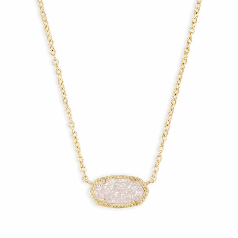 Elisa Necklace Gold Iridescent Drusy