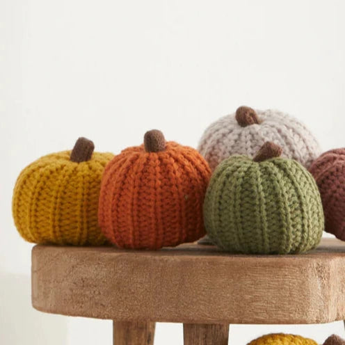 Green Colorful Knit Pumpkin Mini