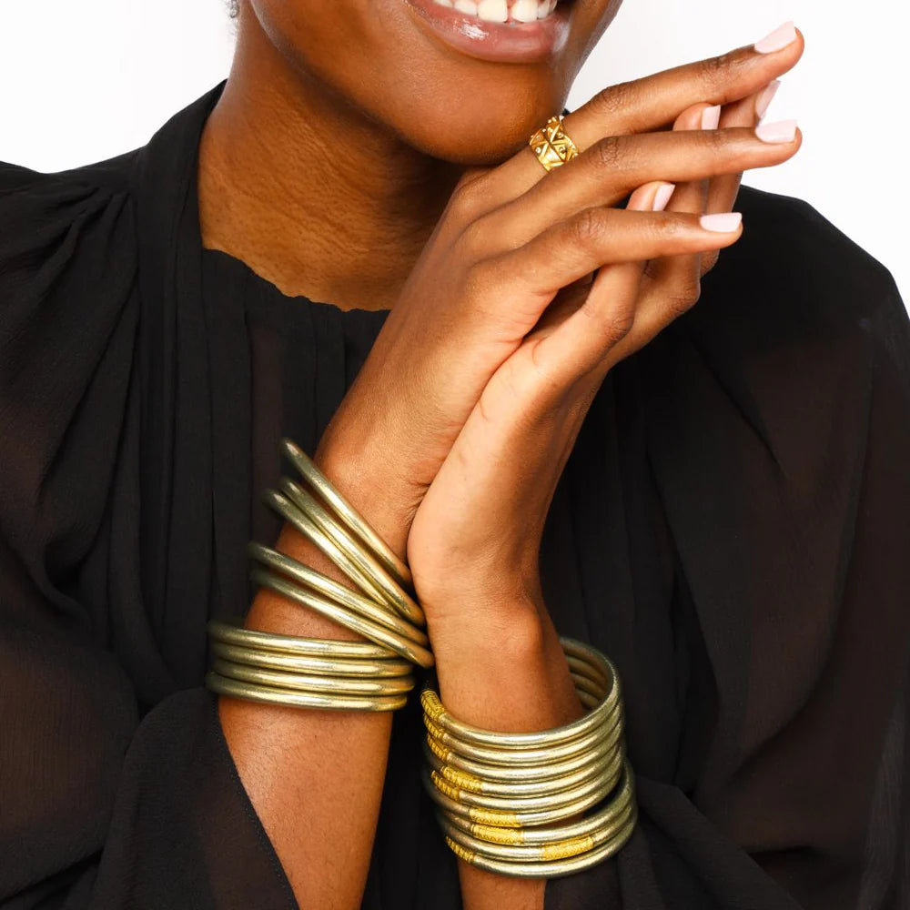 Etoile Soft Gold All Weather Bangles Set of 6 Serenity Prayer