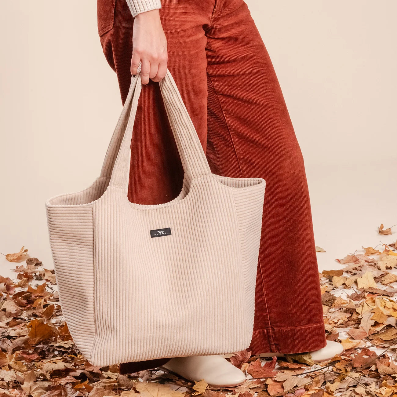 Scout Day Out Putty Corduroy Tote