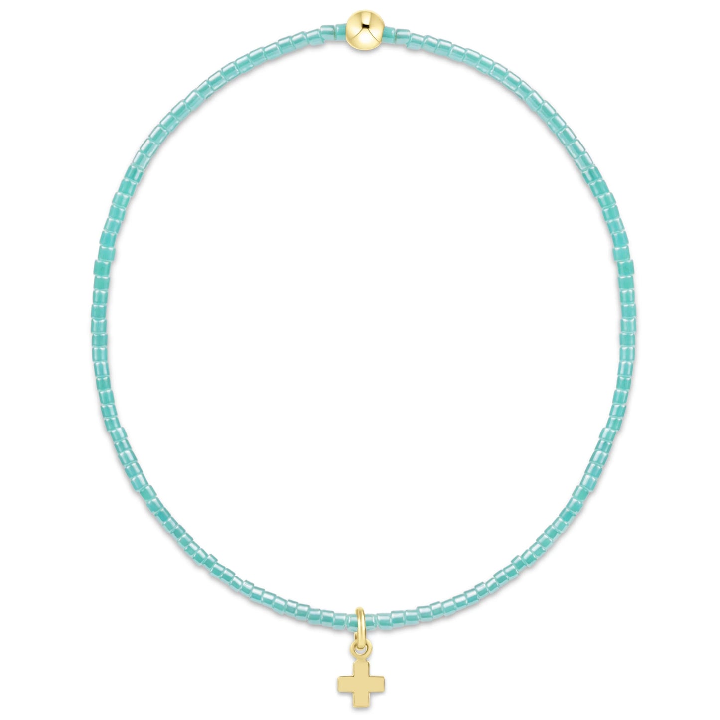 Hope Classic Sea Glass Bracelet Signature Cross Small Gold Charm