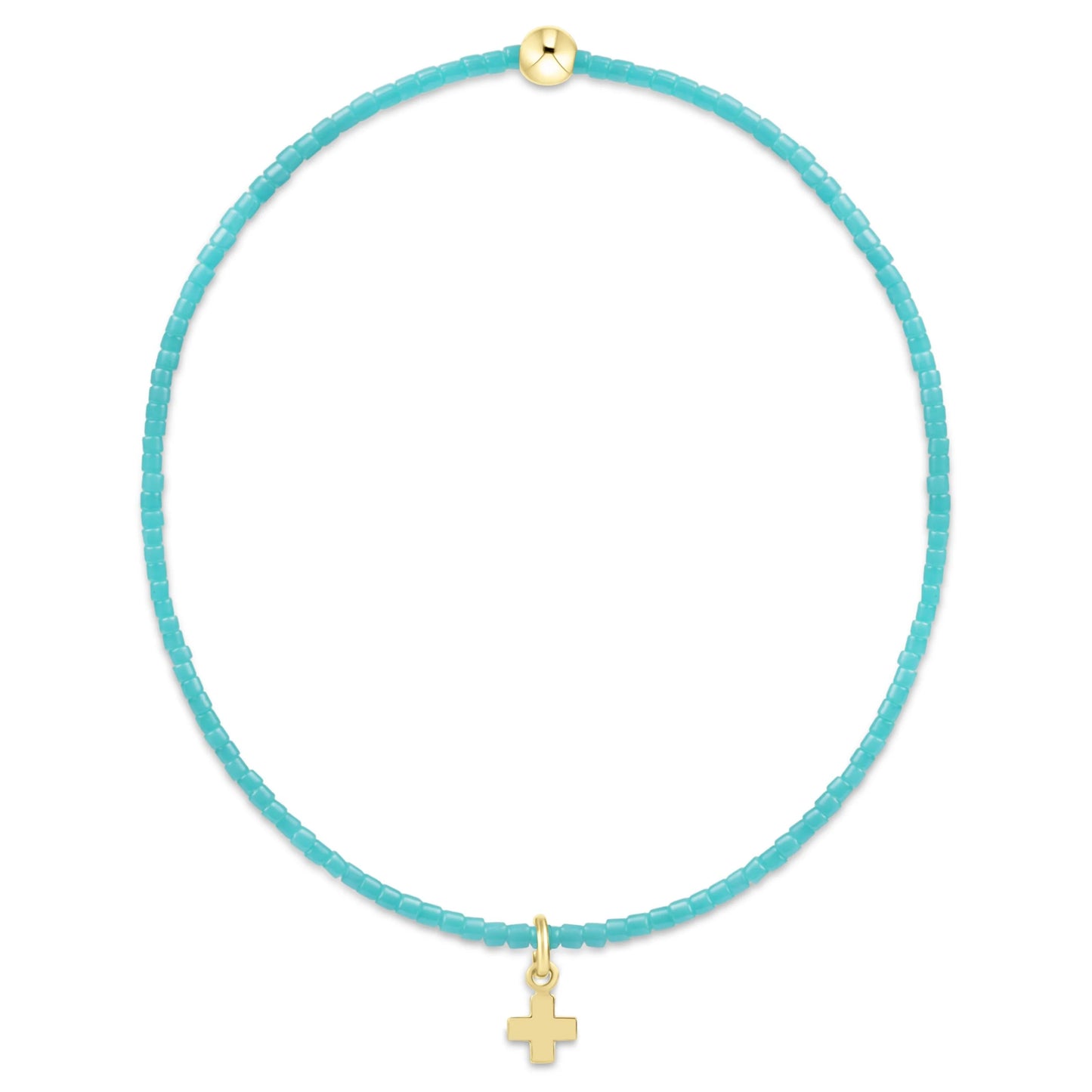 Hope Classic Turquoise Bracelet Signature Cross Small Gold Charm