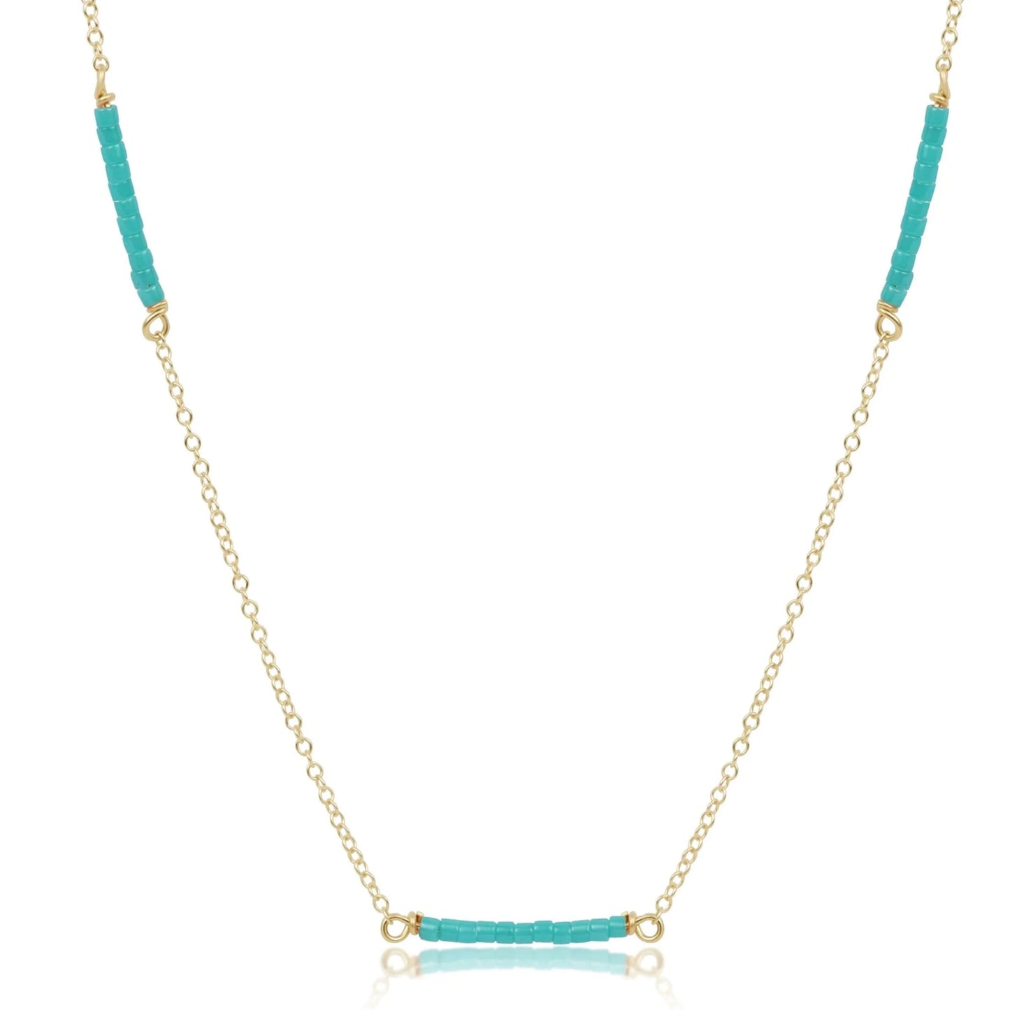 15" Choker Simplicity Chain Gold Hope Bliss Sea Glass