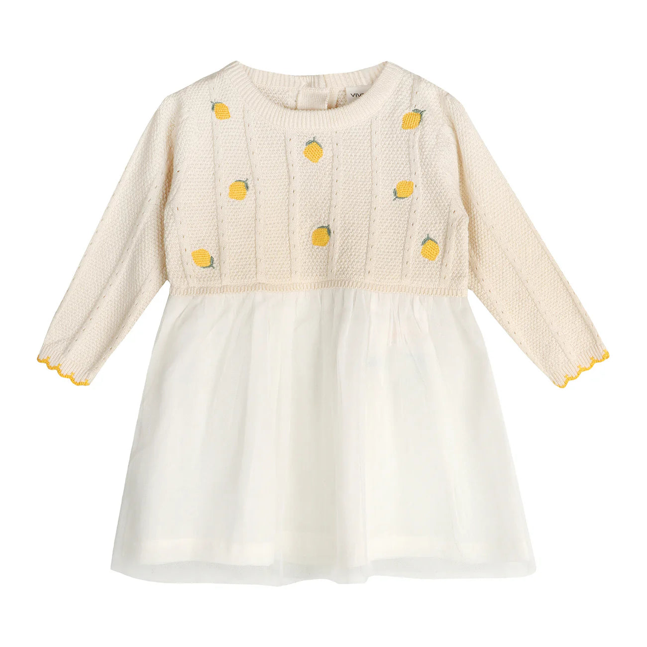 Lemon Embroidered Pointelle Knit Tutu Baby Dress (Organic Cotton) Pepperberries Lemon Embroidered Pointelle Knit Tutu Baby Dress (Organic Cotton) Pepperberries