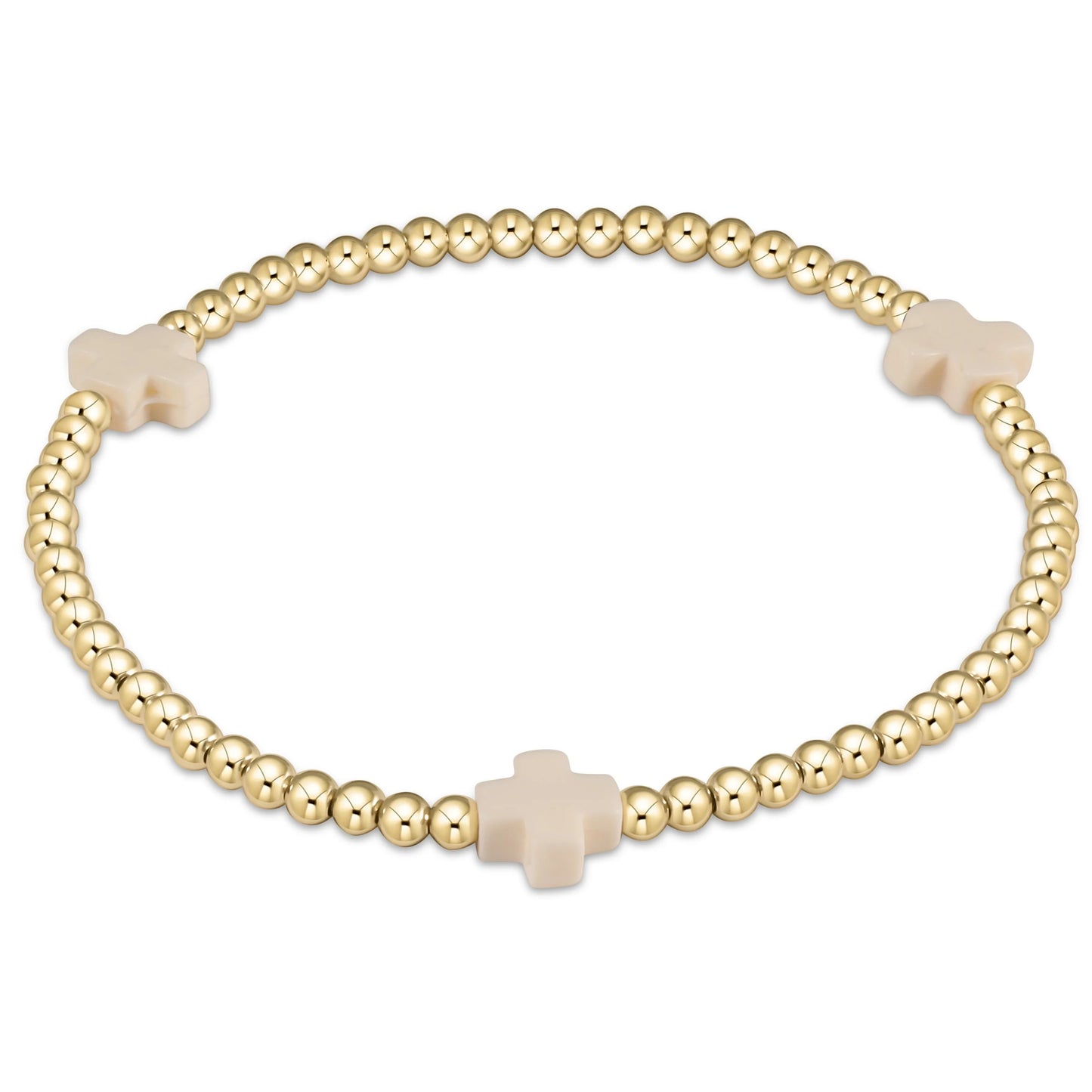 Extends Signature Cross 3mm Gold Bracelet Off-White