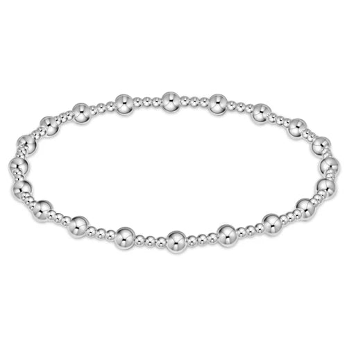 Extends Classic Sincerity Pattern 4mm Bead Bracelet Sterling
