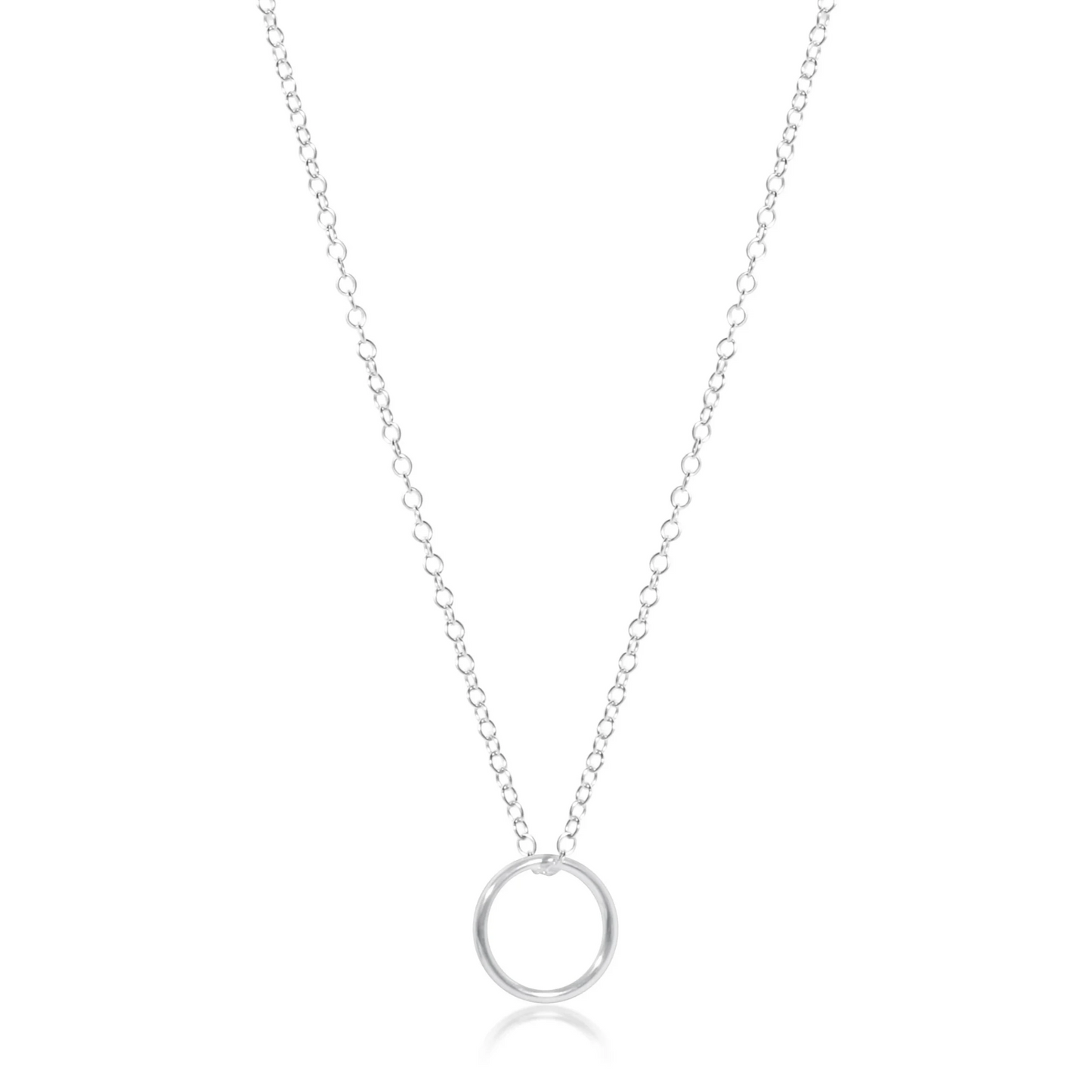 16" Necklace Sterling Halo Sterling Charm