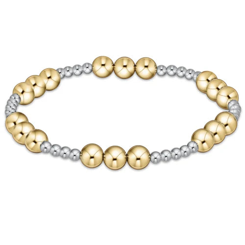 Classic Joy 6mm Bead Bracelet Mixed Metal