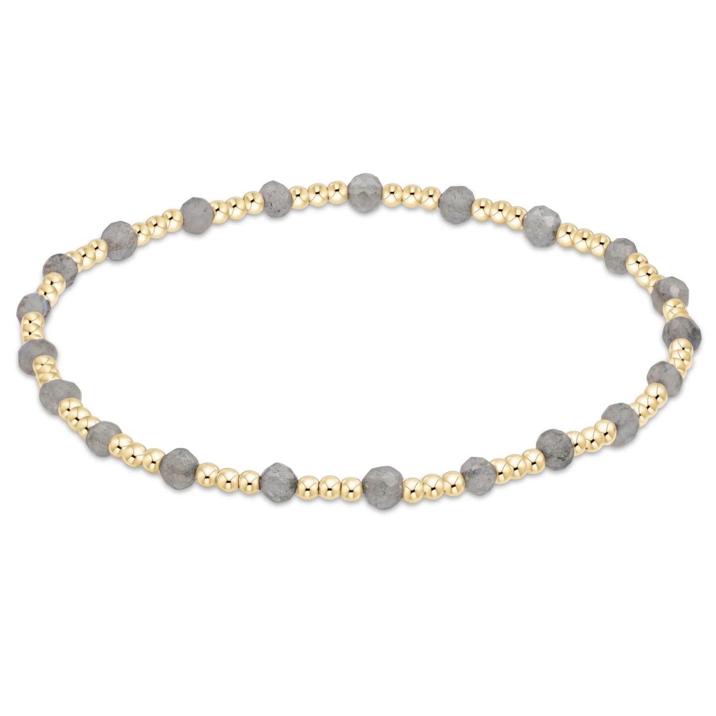 Gemstone Gold Sincerity Pattern 3mm Bead Bracelet Labradorite