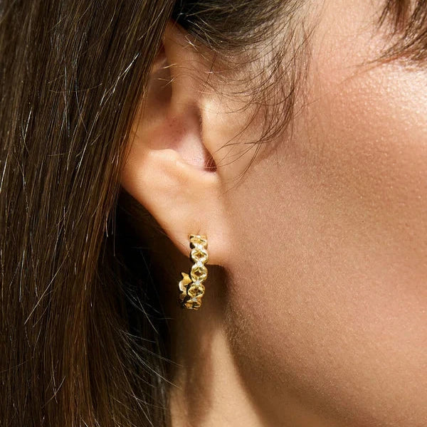 Bridge Street Hoop Earrings 18mm White Opal