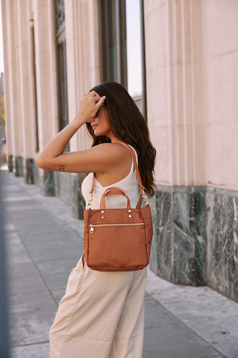 Joey Nylon Tote Cognac