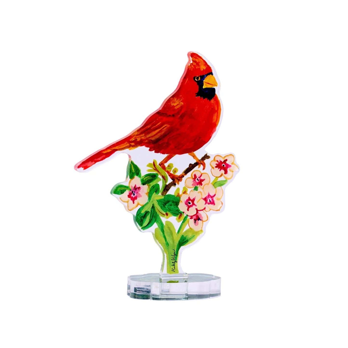 Spring Cardinal Acrylic Floral Small