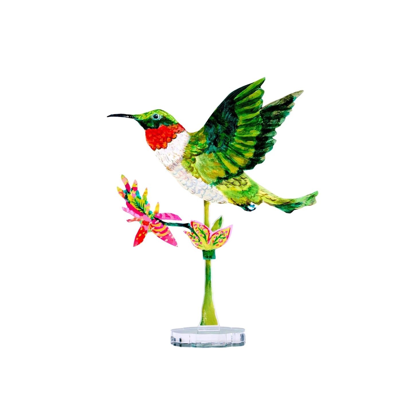 Hummingbird Acrylic Floral Small