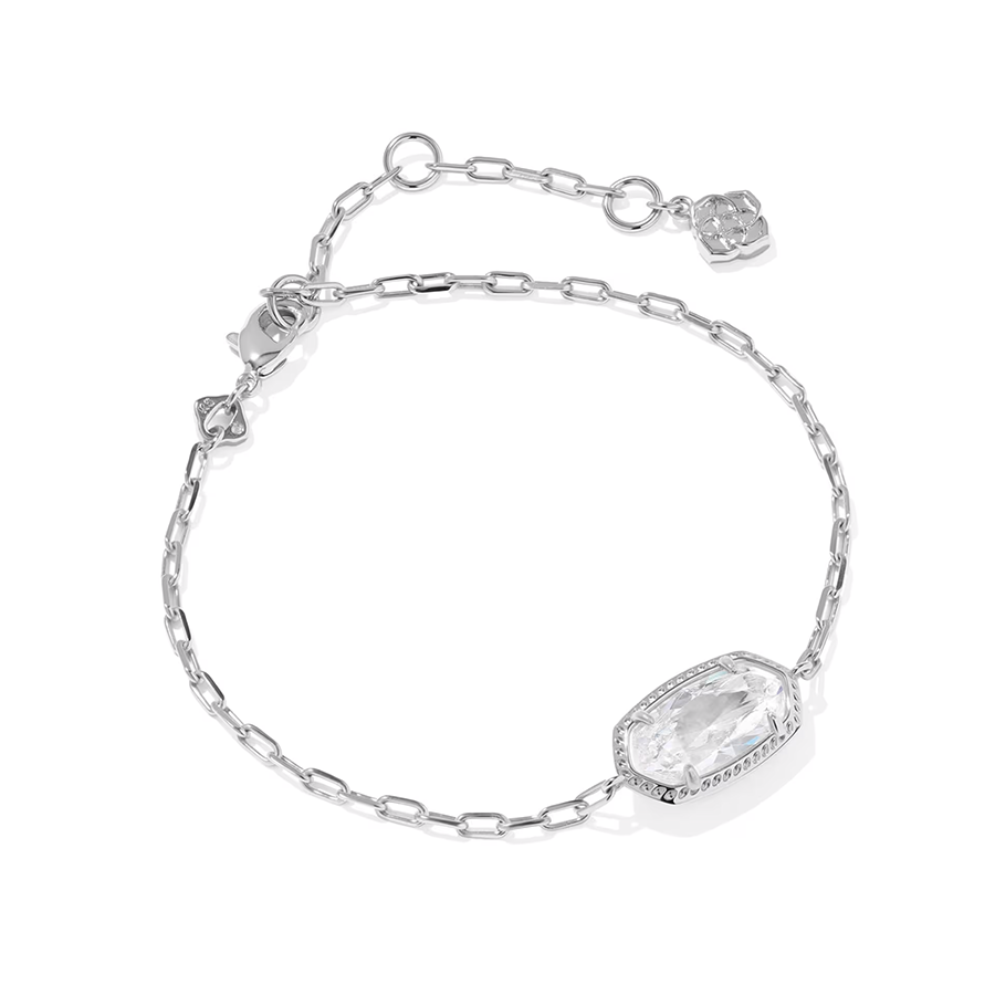 Elaina Luxe Chain Bracelet Silver White CZ