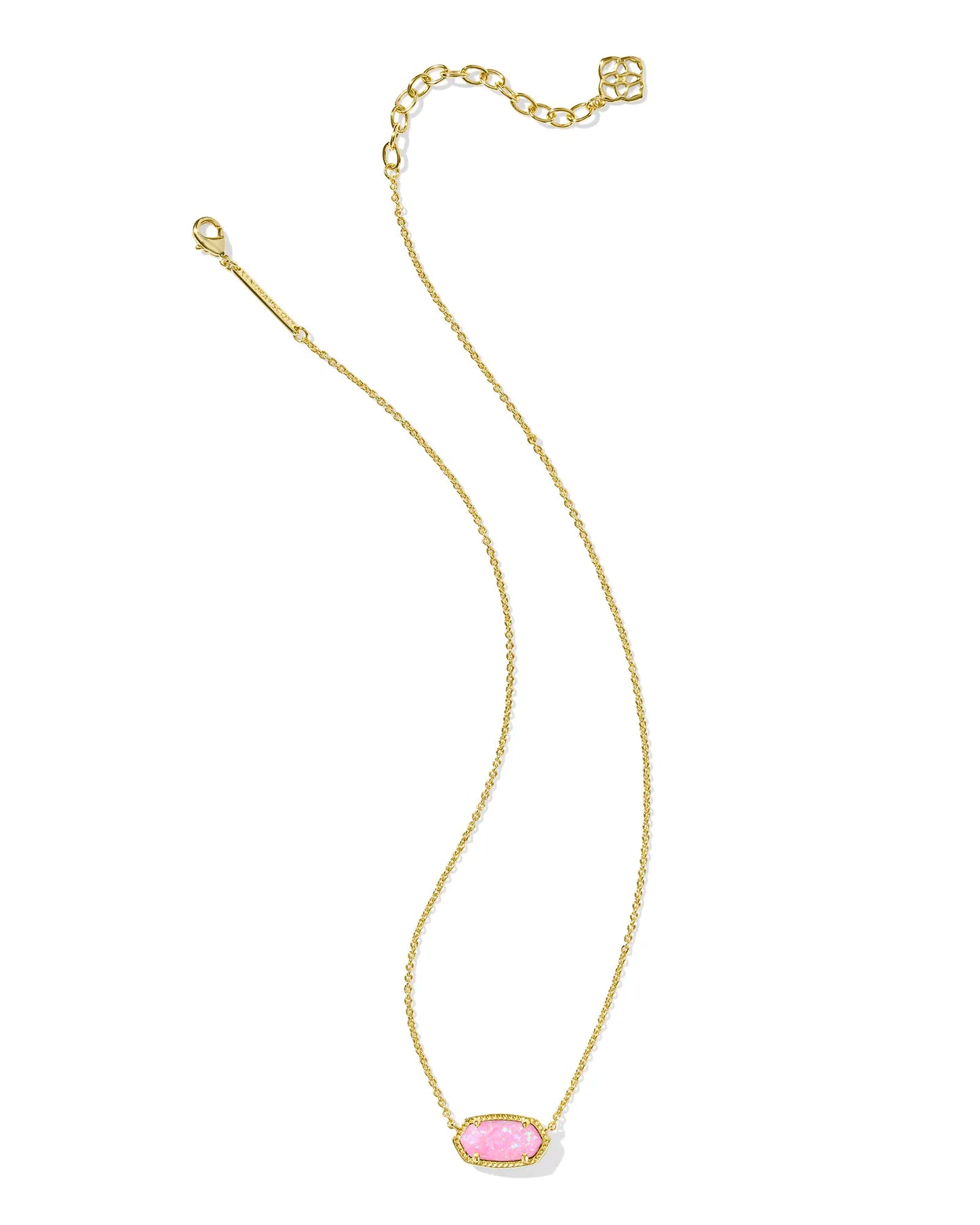 Elisa Short Pendant Necklace Gold Carnation Kyocera Opal