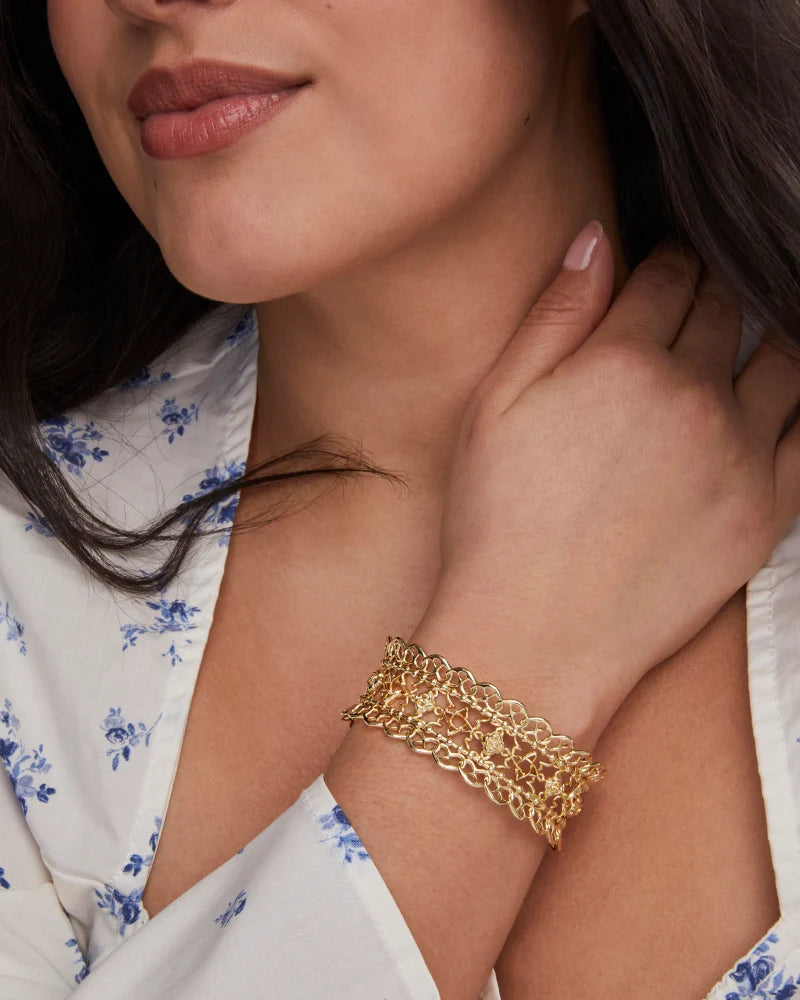 Krista Lace Cuff Bracelet Gold