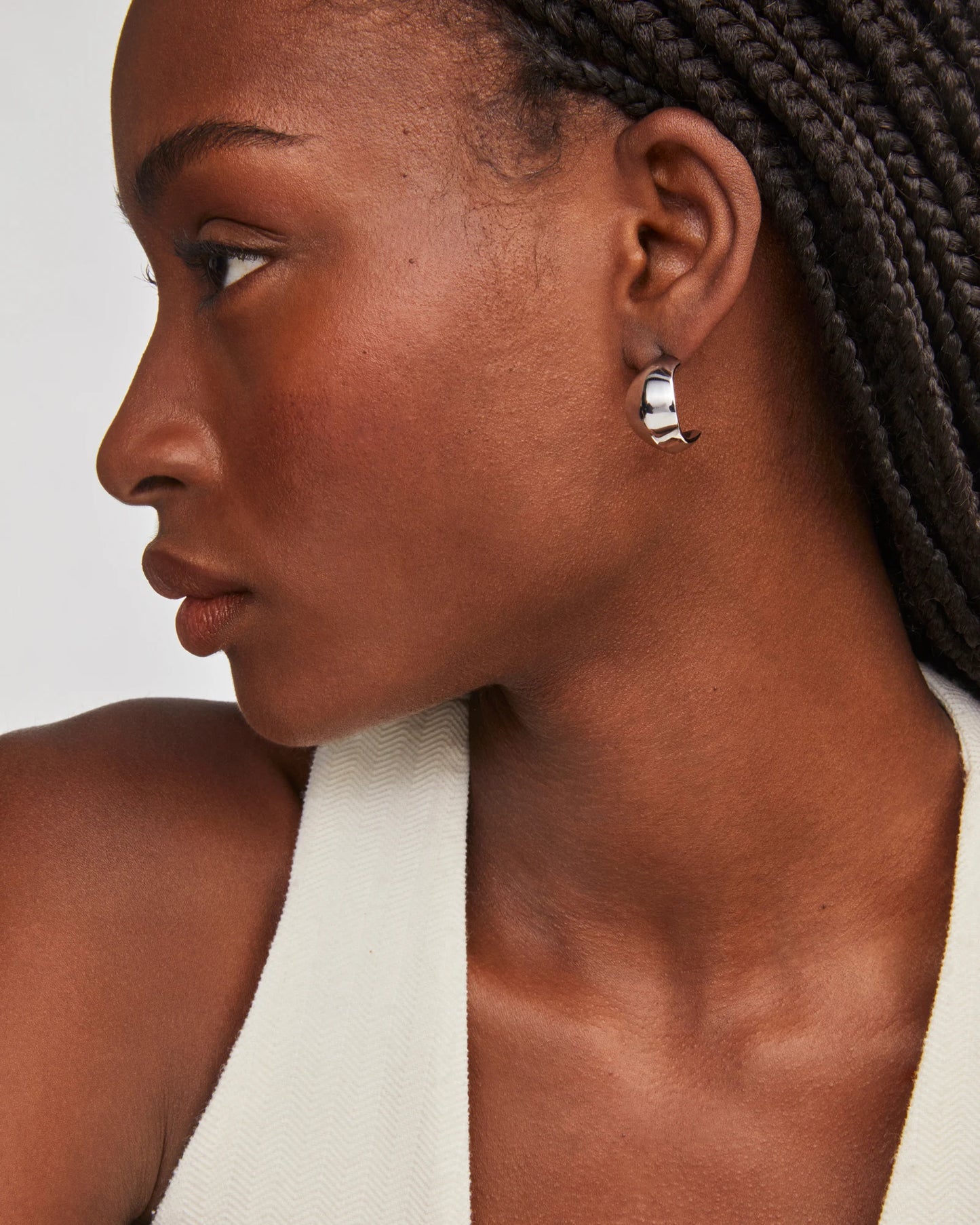 Krista Metal Hoop Earrings Silver