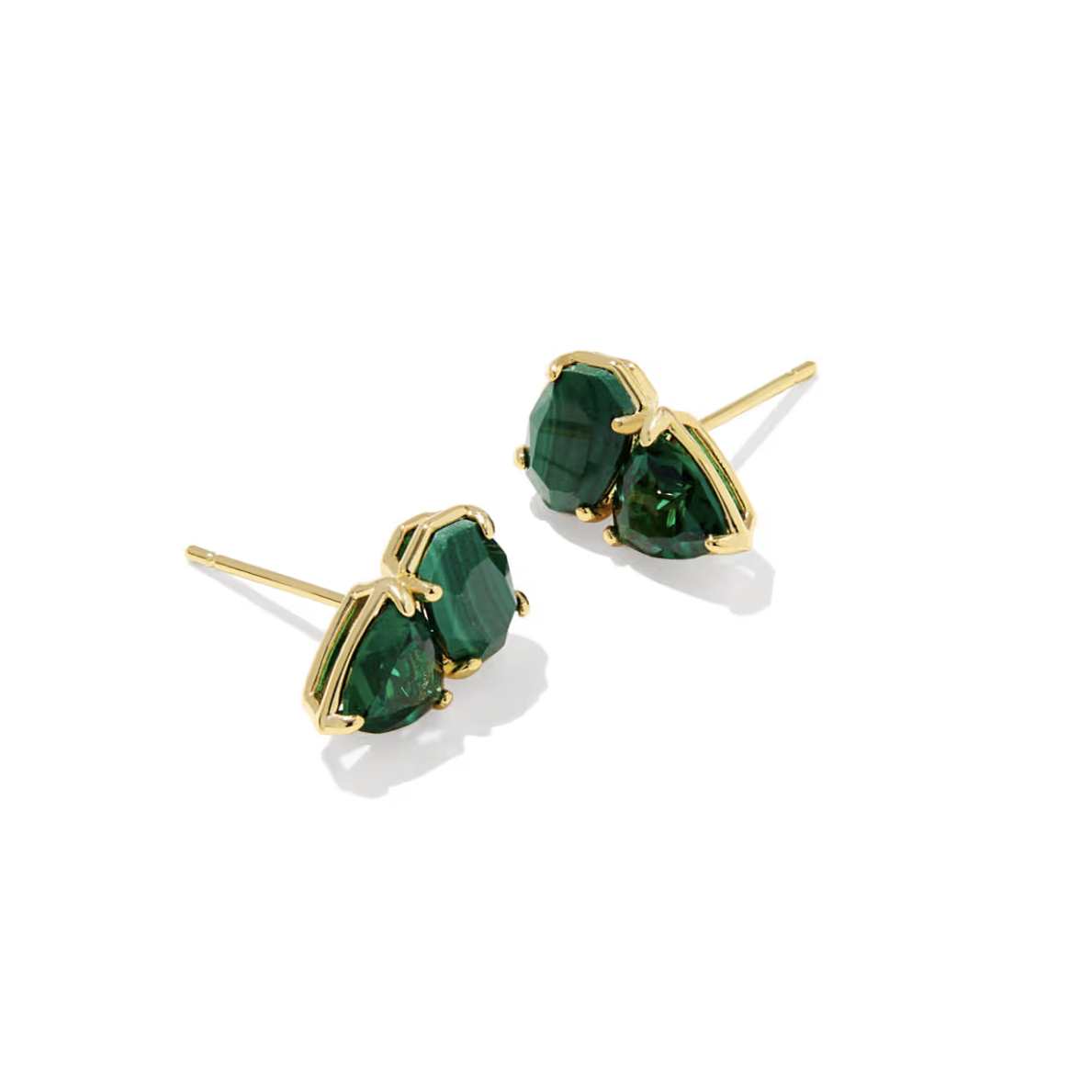 Tatum Stud Earrings Gold Green Mix
