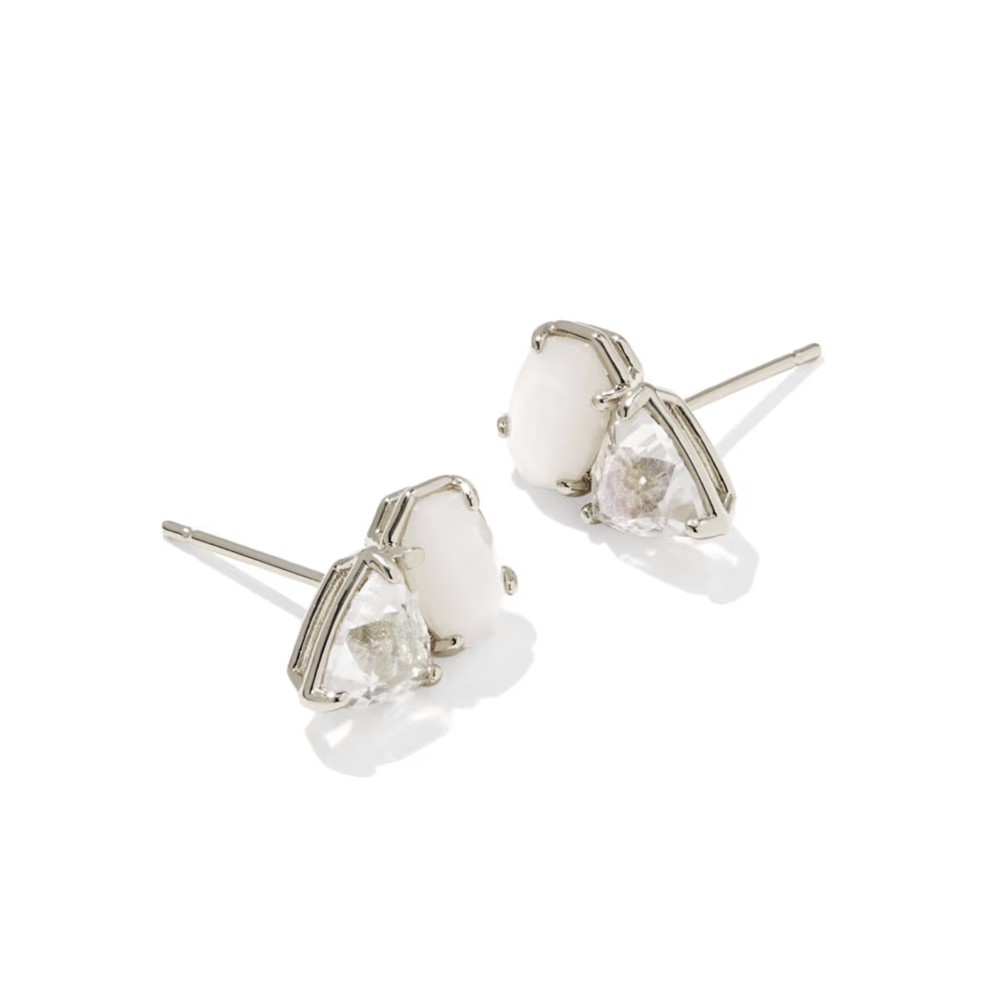 Tatum Stud Earrings Silver Neutral Mix