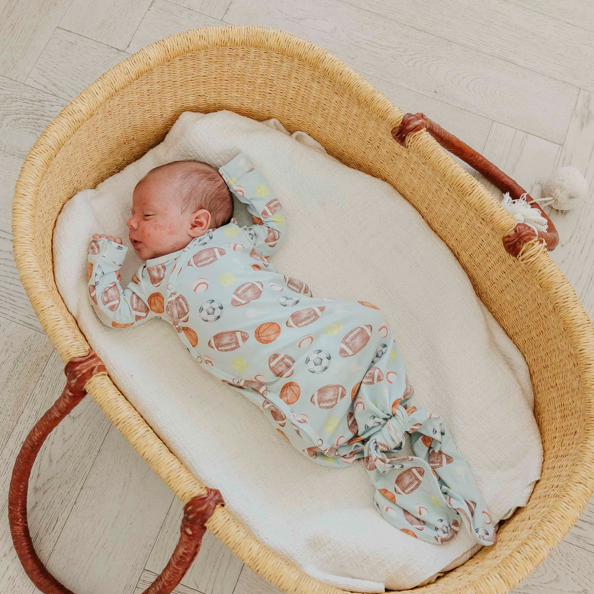 Sports Medley Newborn Knotted Gown