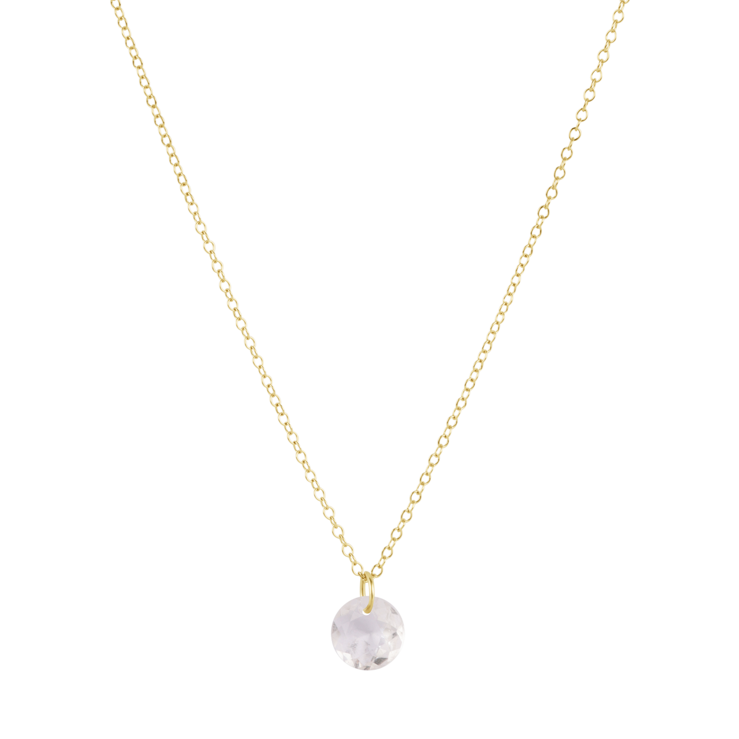 16" Necklace Gold Reflection Small Charm Diamond