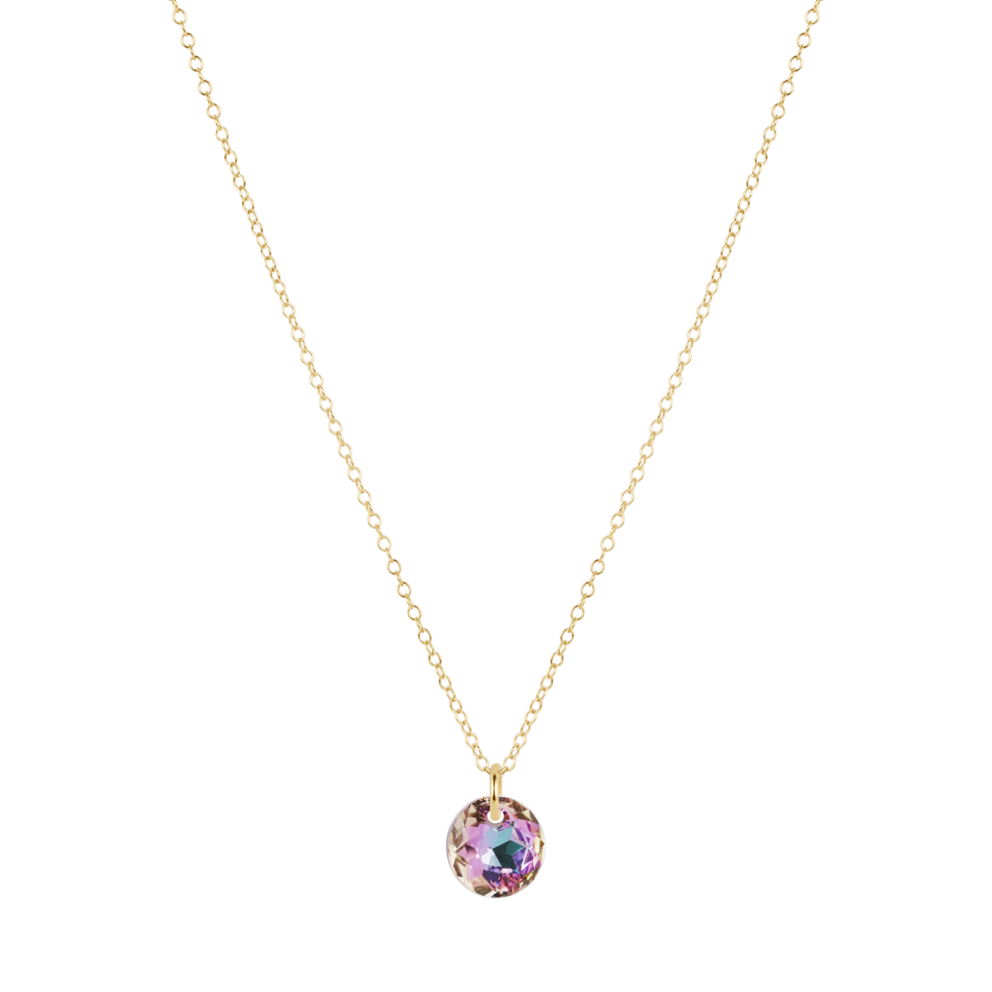 16" Necklace Gold Reflection Small Charm Alexandrite
