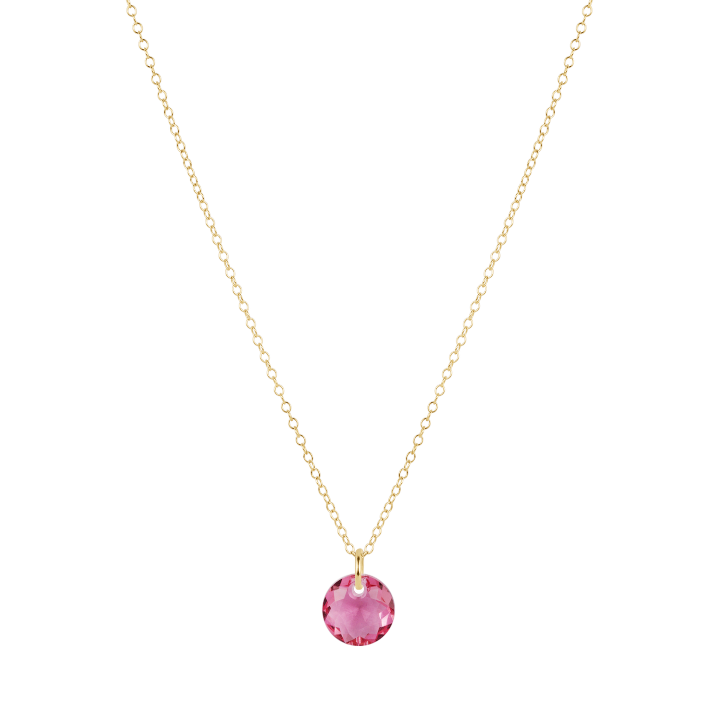 16" Necklace Gold Reflection Small Charm Tourmaline