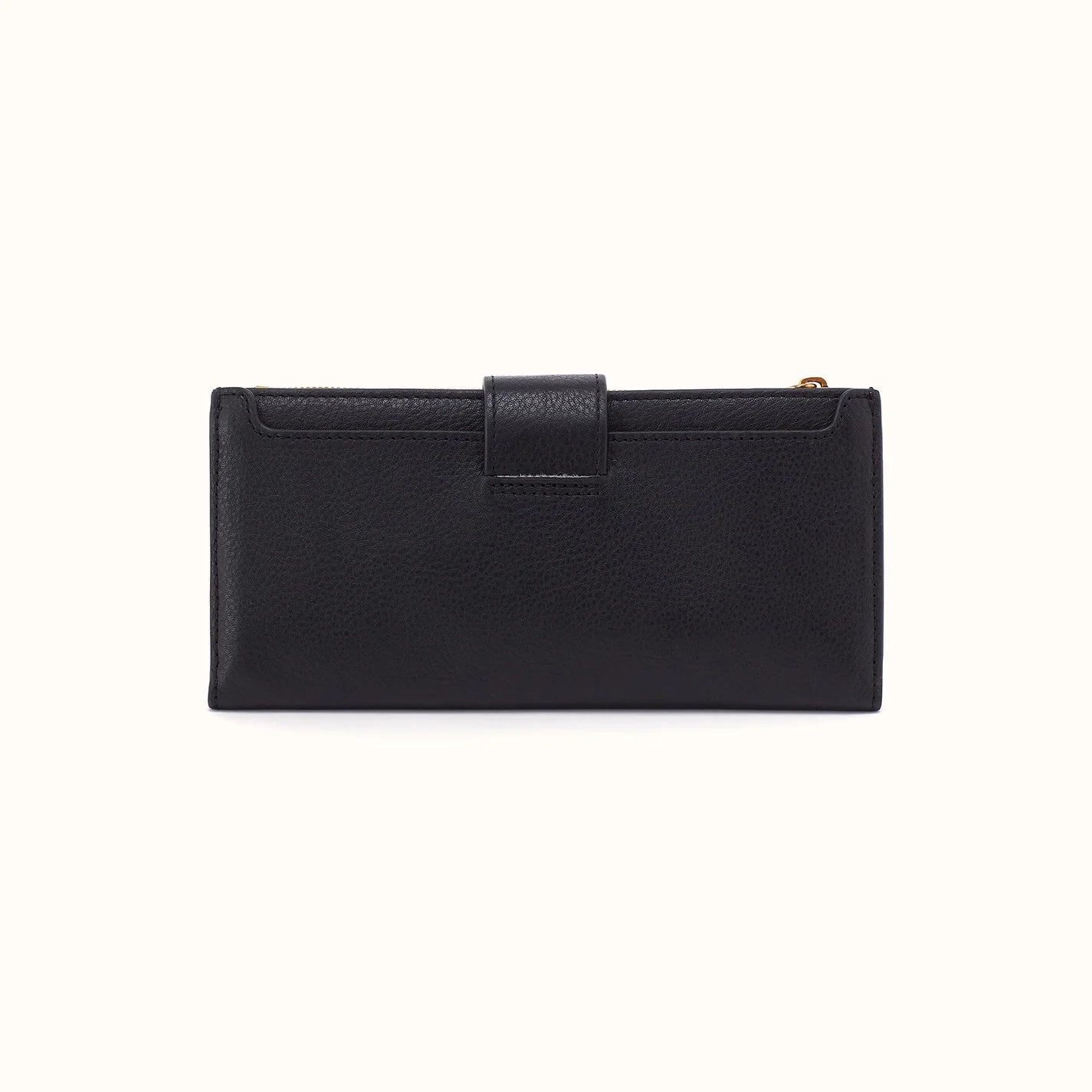 Dunn Black Continental Wallet Pebbled Leather