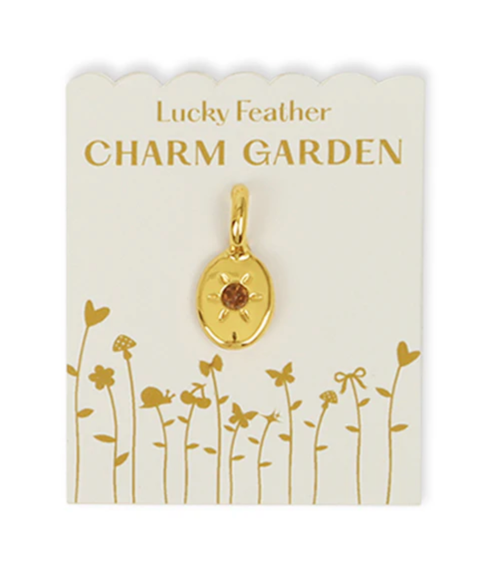 November Charm Garden Gold Charm Birthstone