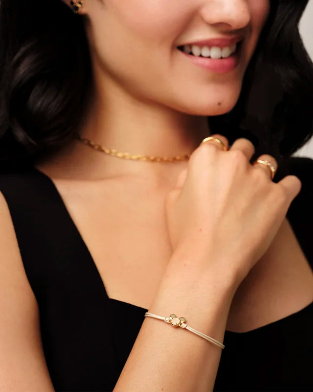 Mickey Mouse Corded Bracelet Gold Iridescent Drusy