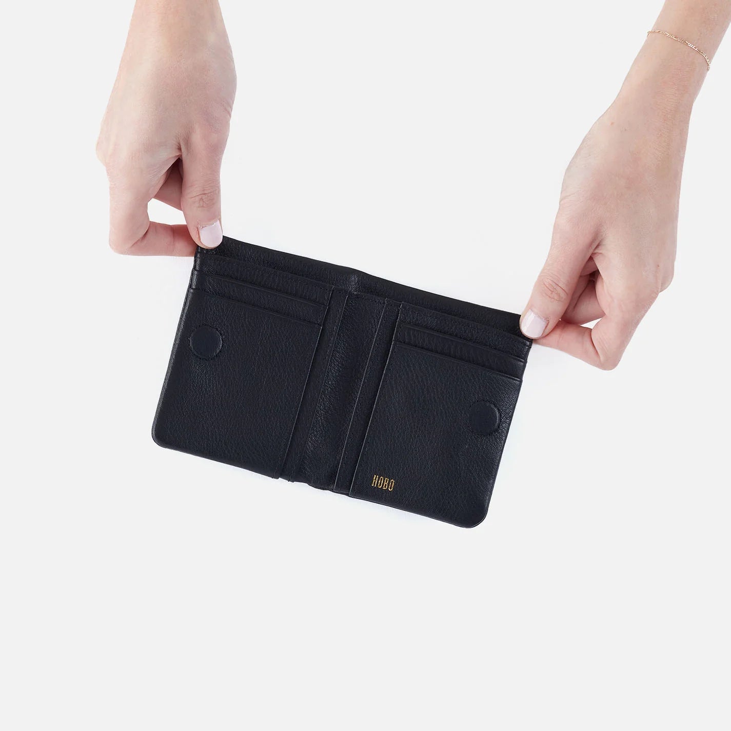 Lumen Mini Wallet Pebbled Leather Black