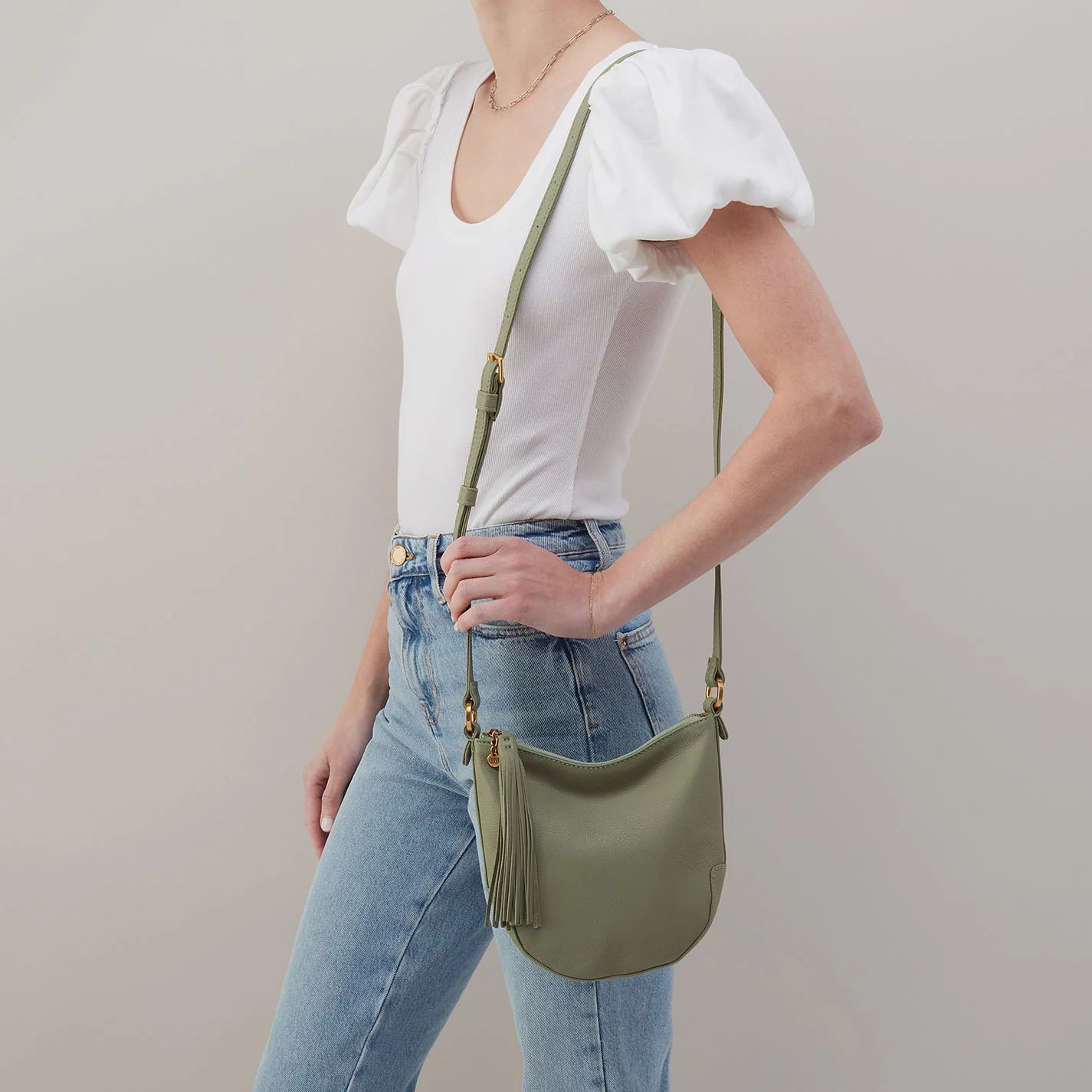 Lexi Crossbody Pebbled Leather Watercress