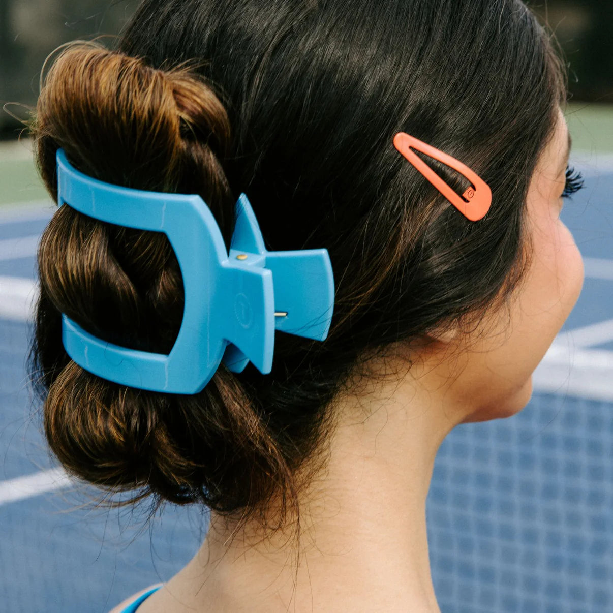 Teleties Large Flat Square Clip Summer Sky