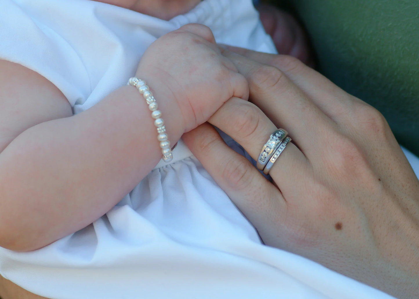 Victoria Sterling Silver Pearl Baby Bracelet