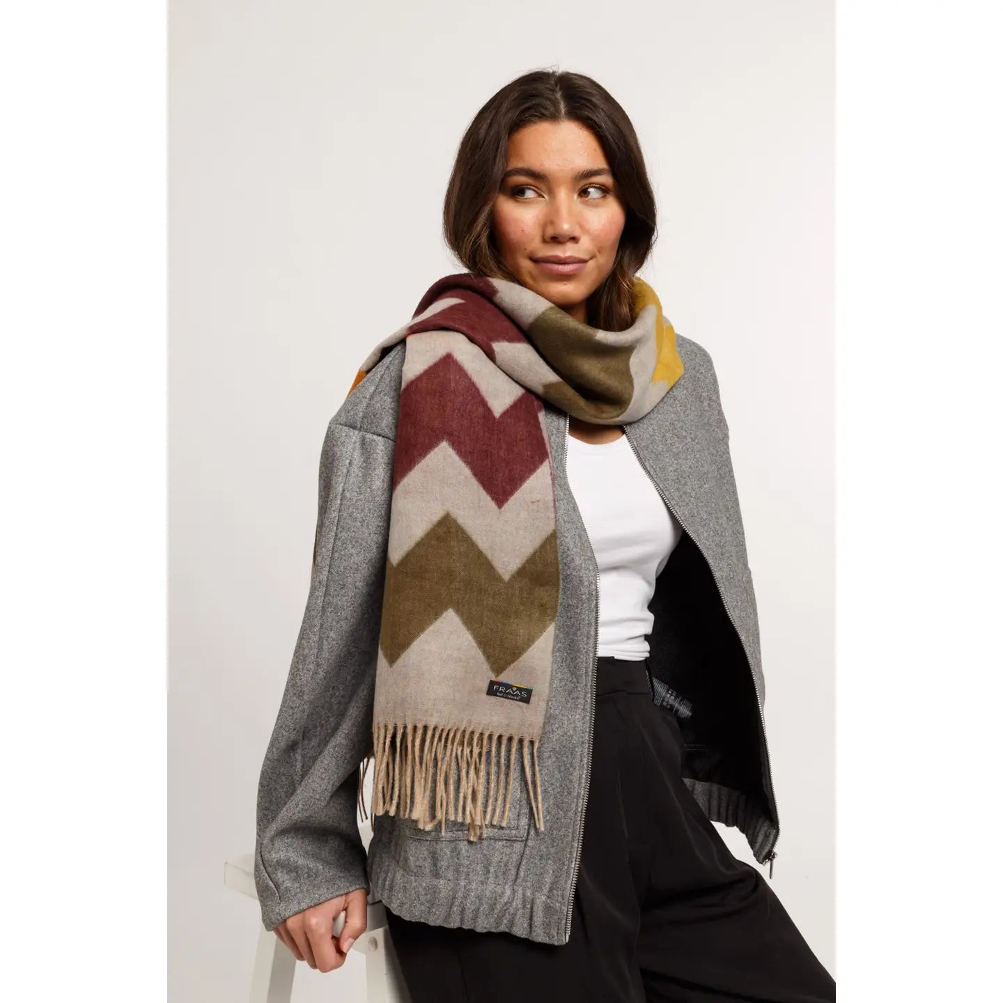 True Blue Zig Zag Cashmink Scarf