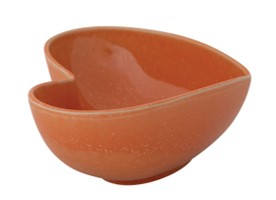 Apricot Stoneware Heart Shaped Bowl Reactive Glaze