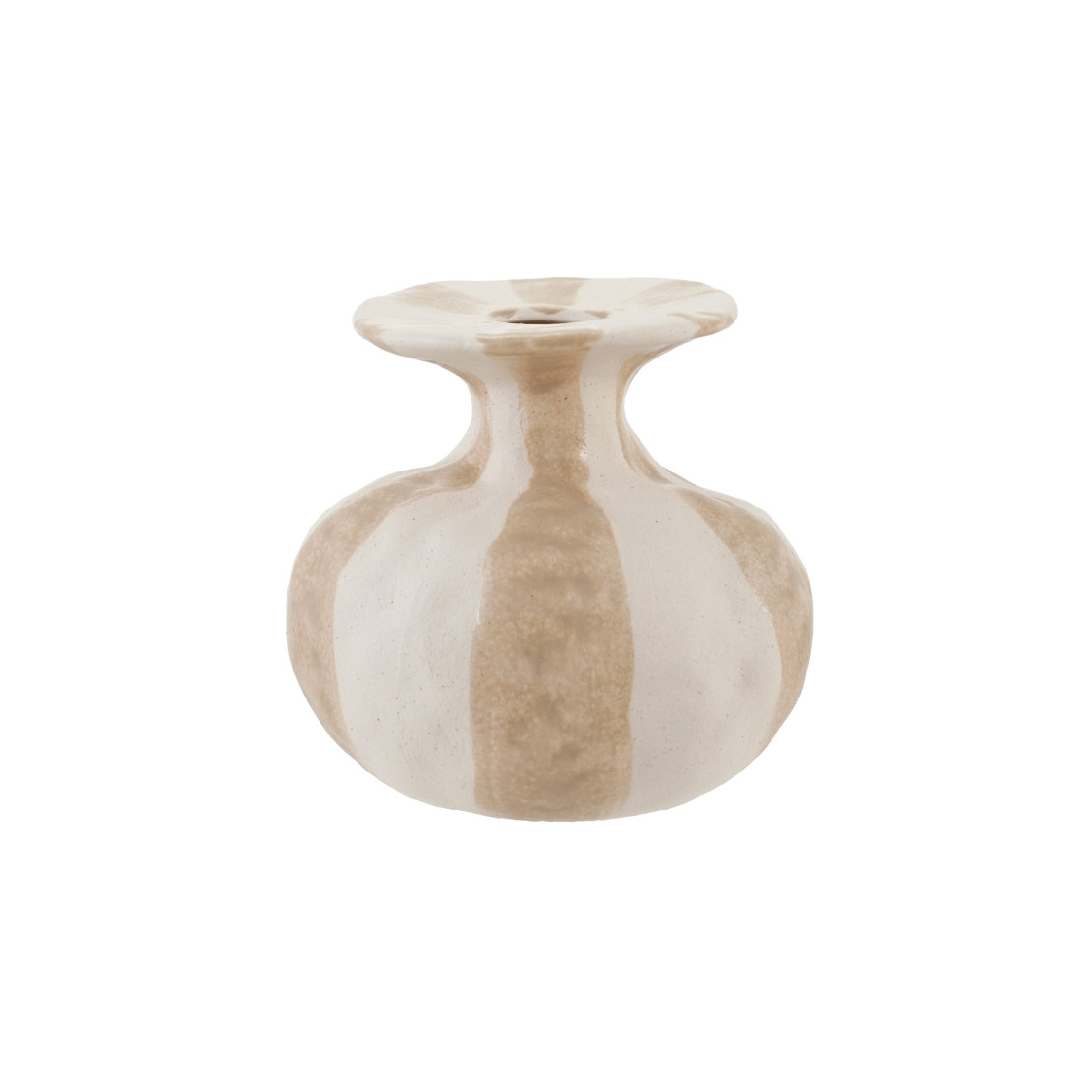 Stoneware Organic Shaped Striped Vase