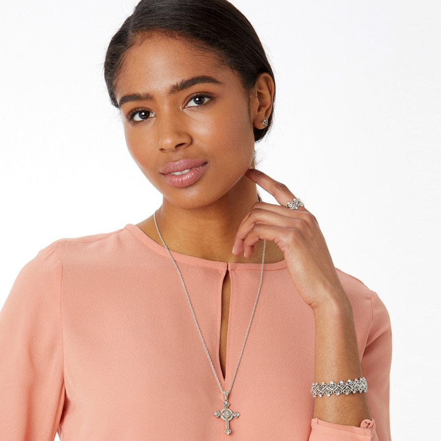 Alcazar Heart Small Cross Necklace