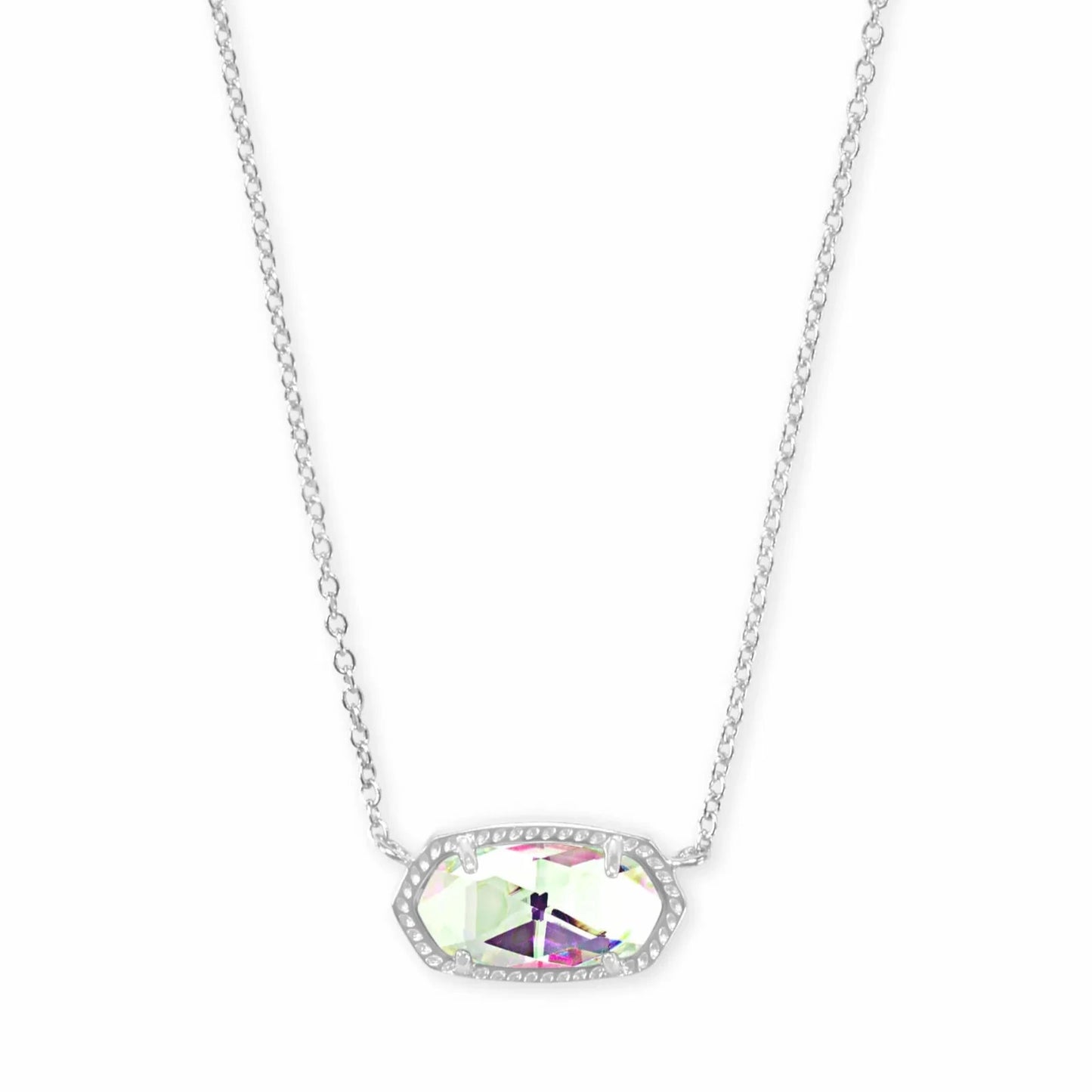 Elisa April Birthday Silver Necklace Dichroic Glass