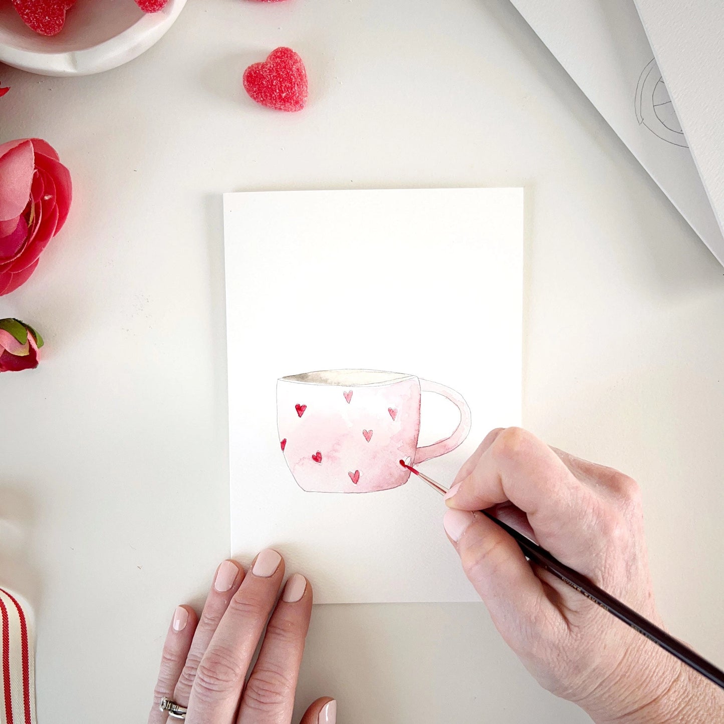 Love Sweet Love Paintable Watercolor Notecards