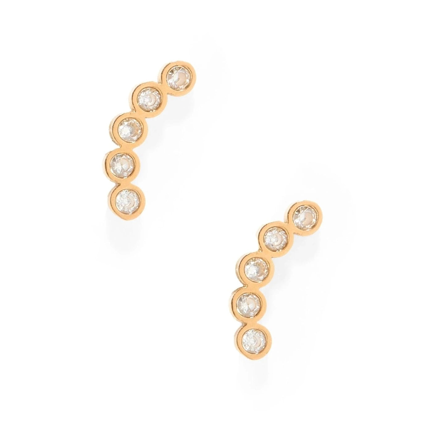 Abigail Sparkle Gold Screwback Stud Earrings