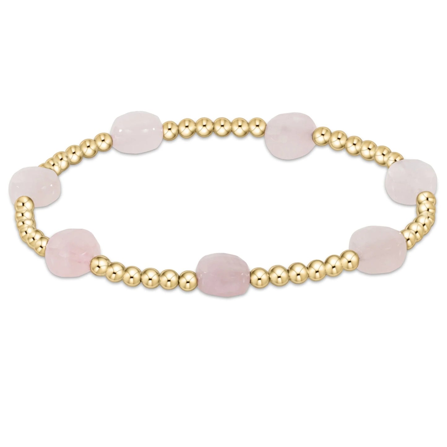 Admire Gold 3mm Bead Bracelet Pink Opal