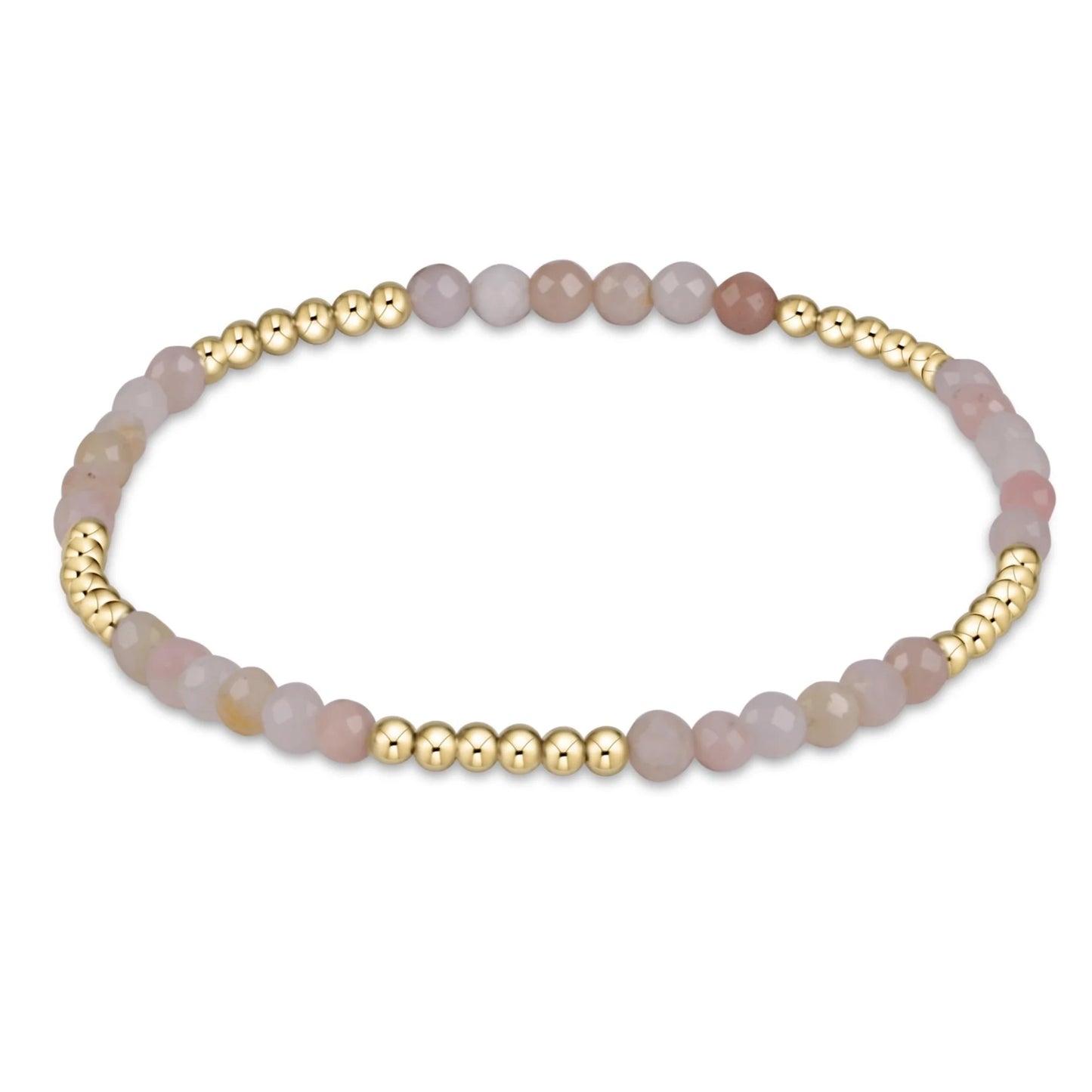 Blissful Pattern 2.5mm Bead Bracelet Pink Opal
